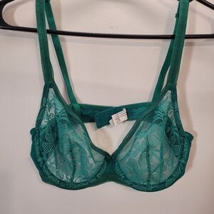 Simone Perele 4 Leaf Clover Sheer Lace Green St Patricks Day Bra - 32D